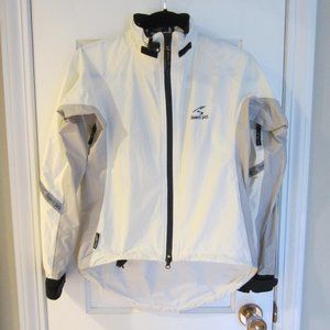 SHOWERS PASS white gray lightweight waterproof full zip AR-TEX jacket wmns xs